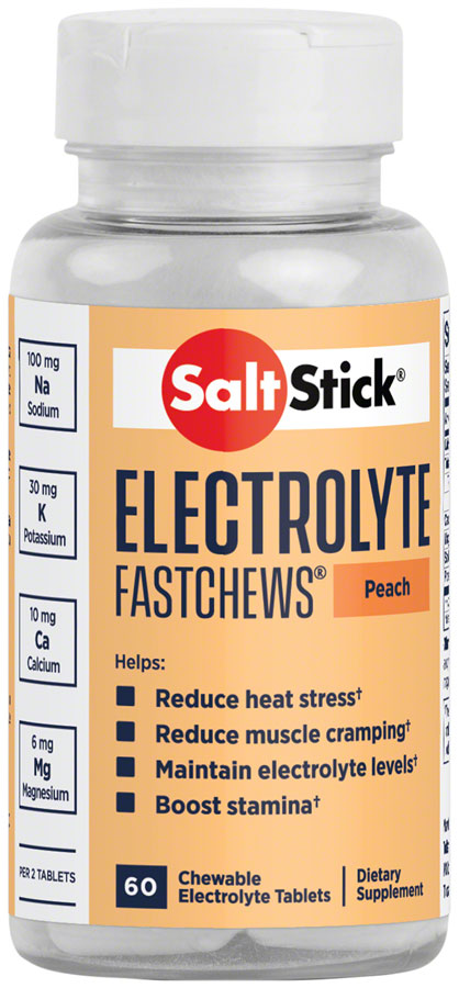 Saltstick Fastchews Chewable Electrolyte Tablets: Bottle of 60, Perfectly Peach