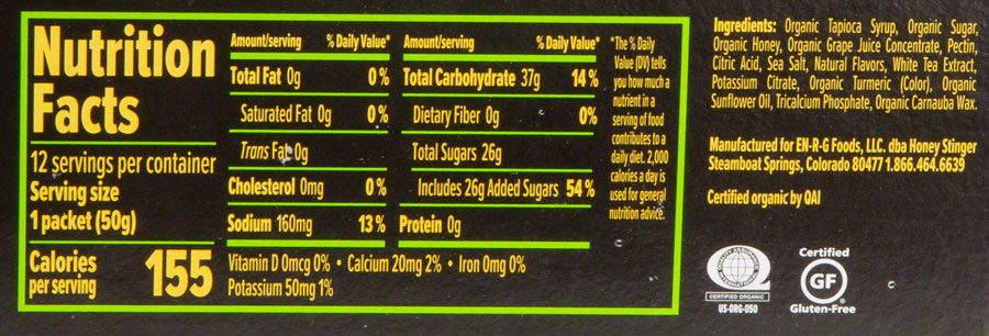 Honey Stinger Performance Chews - Stingerita Lime, Box of 12