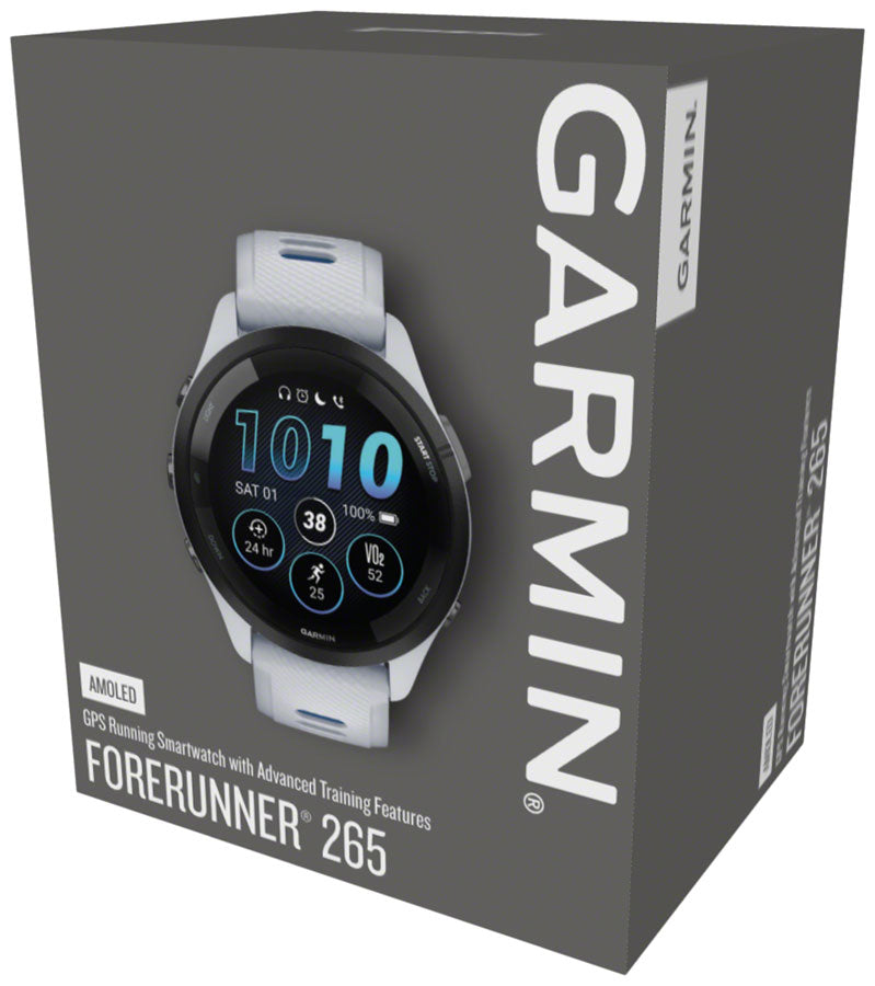 Garmin Forerunner 265 GPS Smartwatch - 46mm, Black Bezel with Whitesto –  Velo Mine