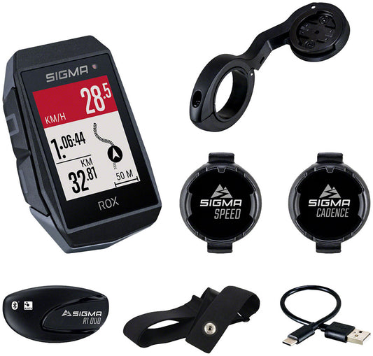 Sigma ROX 11.1 EVO GPS Bike Computer with Sensor Set - Wireless, Rechargeable, Black