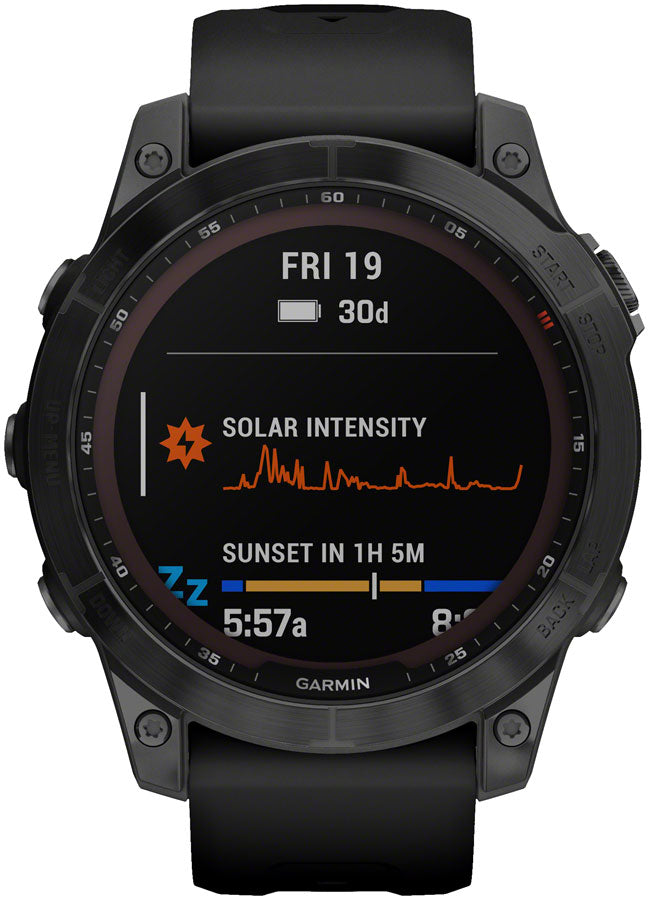Garmin fēnix 7 Sapphire Solar GPS Smartwatch - 47mm, Black DLC Titanium Case, Black Band