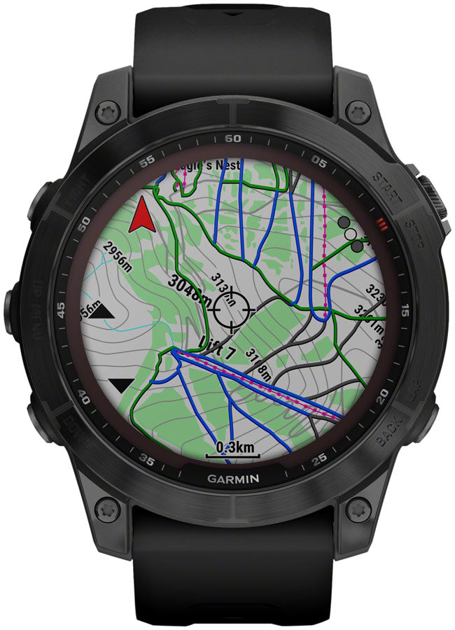 Garmin fēnix 7 Sapphire Solar GPS Smartwatch - 47mm, Black DLC Titanium Case, Black Band