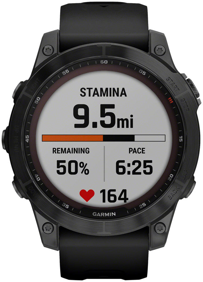 Garmin fēnix 7 Sapphire Solar GPS Smartwatch - 47mm, Black DLC Titanium Case, Black Band