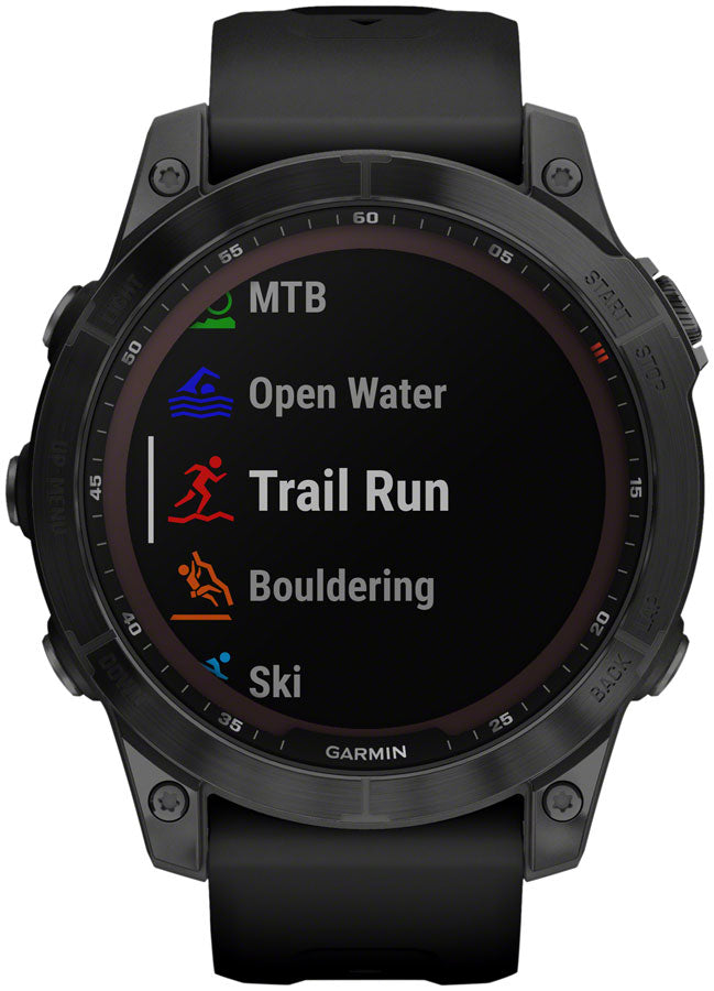 Garmin fēnix 7 Sapphire Solar GPS Smartwatch - 47mm, Black DLC Titanium Case, Black Band