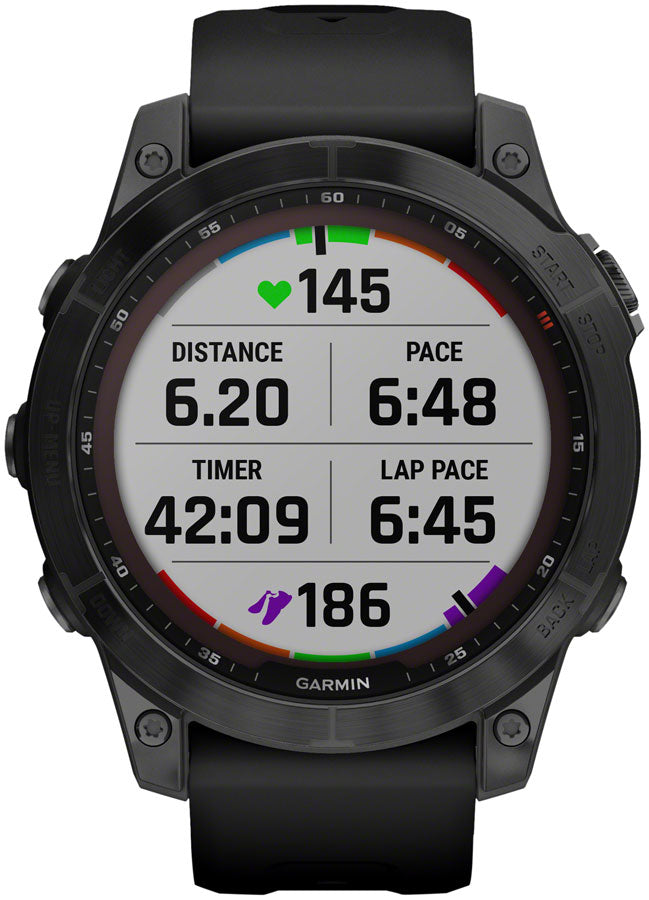 Garmin fēnix 7 Sapphire Solar GPS Smartwatch - 47mm, Black DLC Titanium Case, Black Band