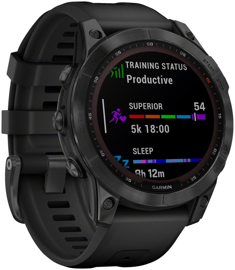 Garmin fēnix 7 Solar GPS Smartwatch - 47mm, Slate Gray Case, Black Band