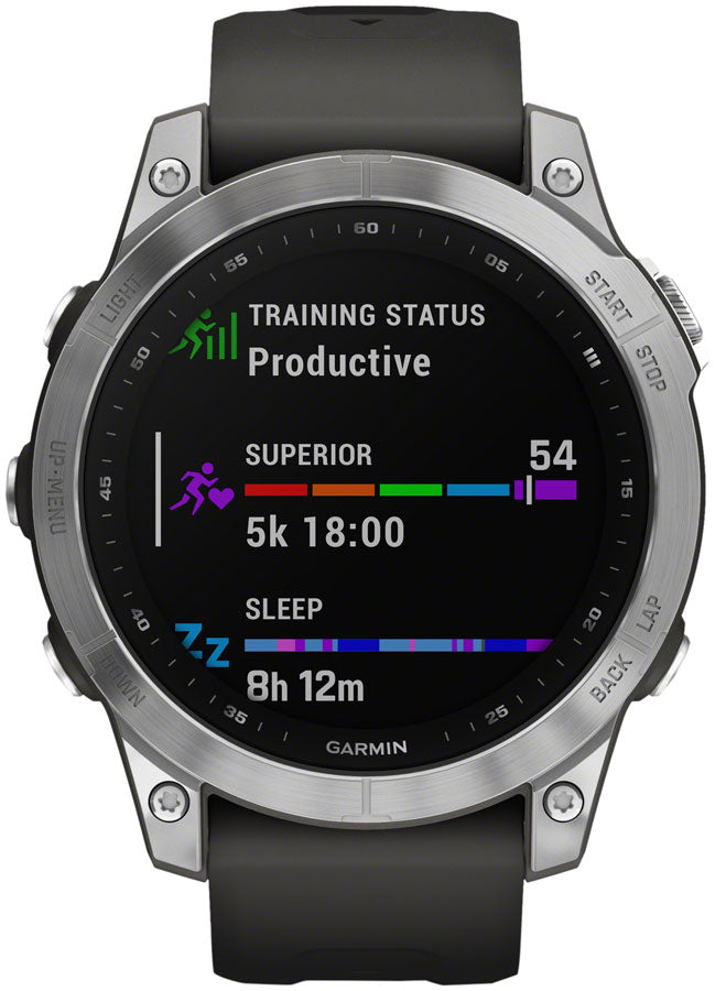 Garmin fēnix 7 GPS Smartwatch - 47mm, Silver Case, Graphite Band