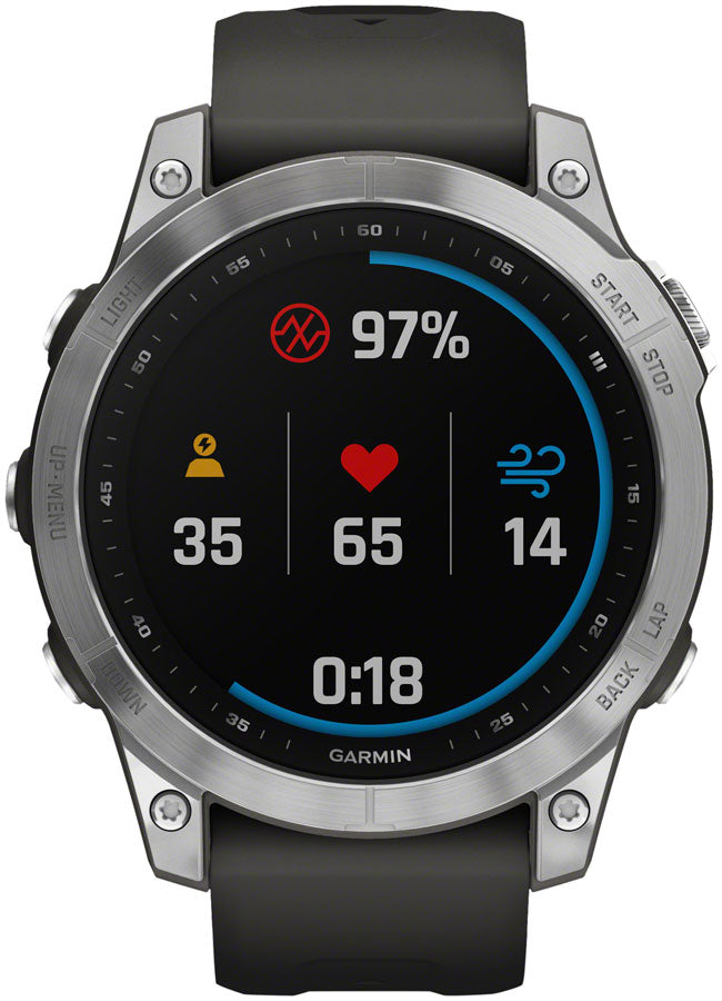 Garmin fēnix 7 GPS Smartwatch - 47mm, Silver Case, Graphite Band