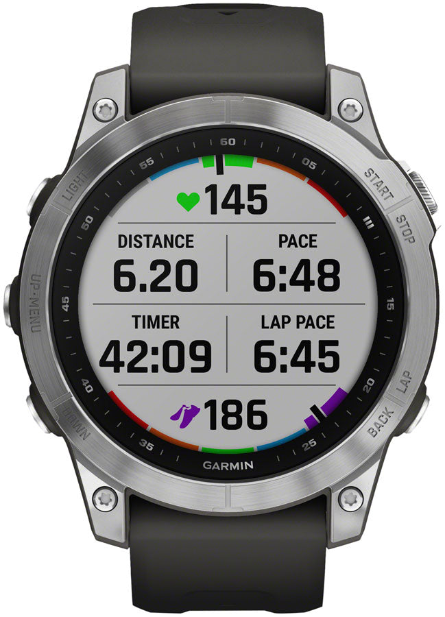 Garmin fēnix 7 GPS Smartwatch - 47mm, Silver Case, Graphite Band