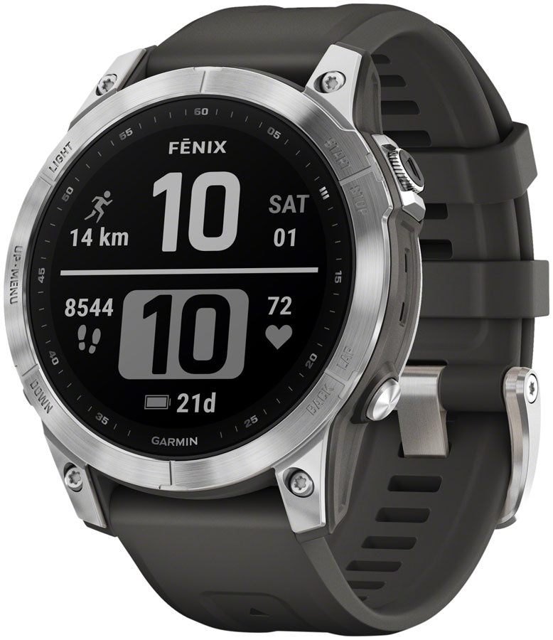Garmin fēnix 7 GPS Smartwatch - 47mm, Silver Case, Graphite Band