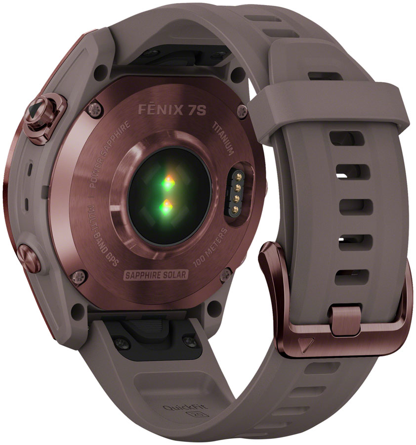 Garmin fēnix 7S Sapphire Solar GPS Smartwatch - 42mm, Dark Bronze Titanium Case, Shale Gray Band