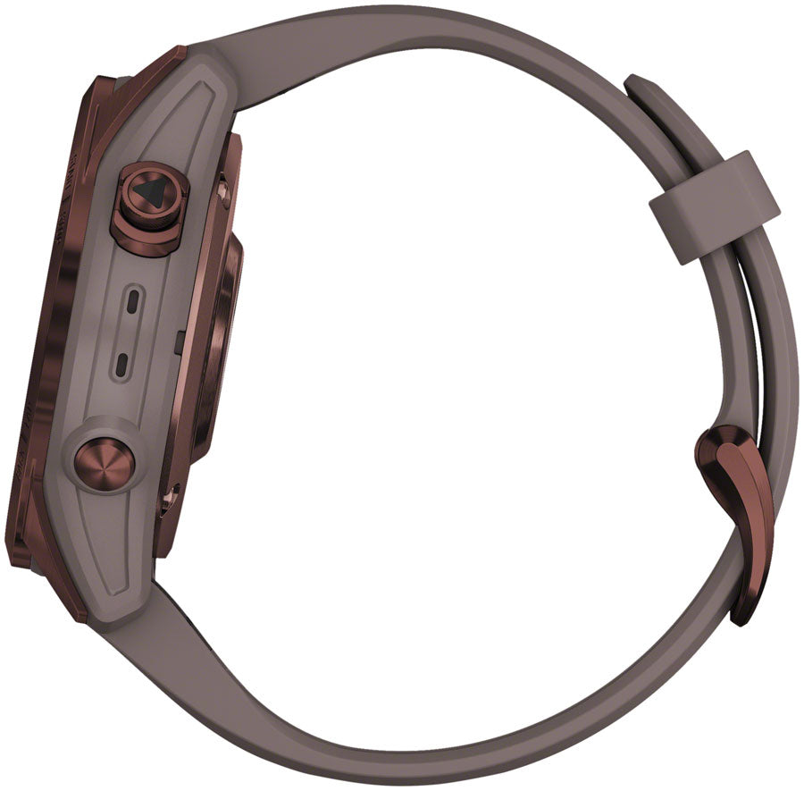 Garmin fēnix 7S Sapphire Solar GPS Smartwatch - 42mm, Dark Bronze Titanium Case, Shale Gray Band