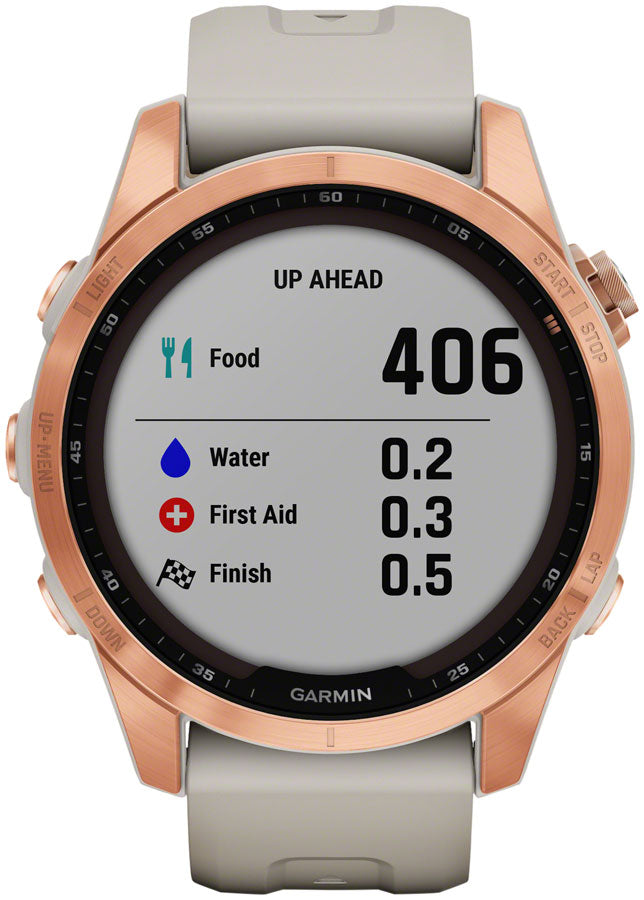 Garmin fēnix 7S Solar GPS Smartwatch - 42mm, Rose Gold Case, Light Sand Band