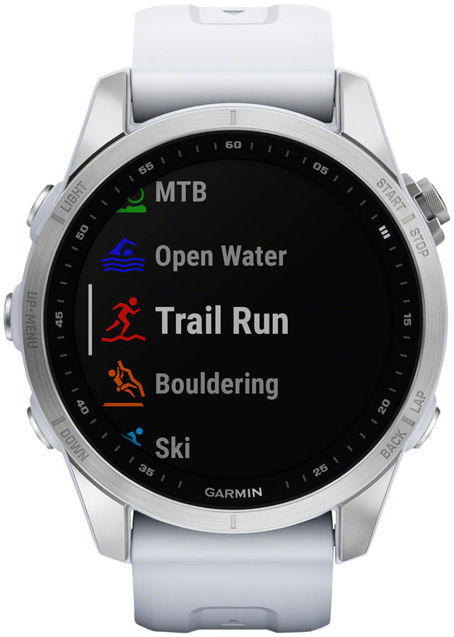 Garmin fēnix 7S GPS Smartwatch - 42mm, Silver Case, Whitestone Band
