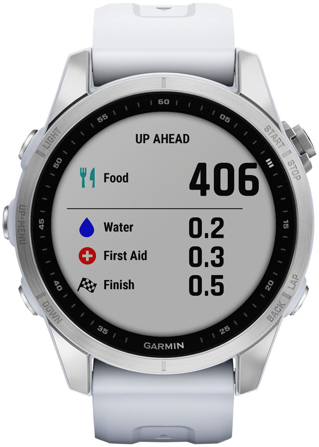 Garmin fēnix 7S GPS Smartwatch - 42mm, Silver Case, Whitestone Band