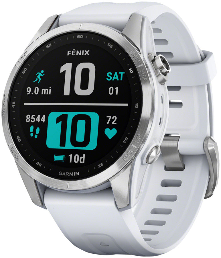 Garmin fēnix 7S GPS Smartwatch - 42mm, Silver Case, Whitestone Band