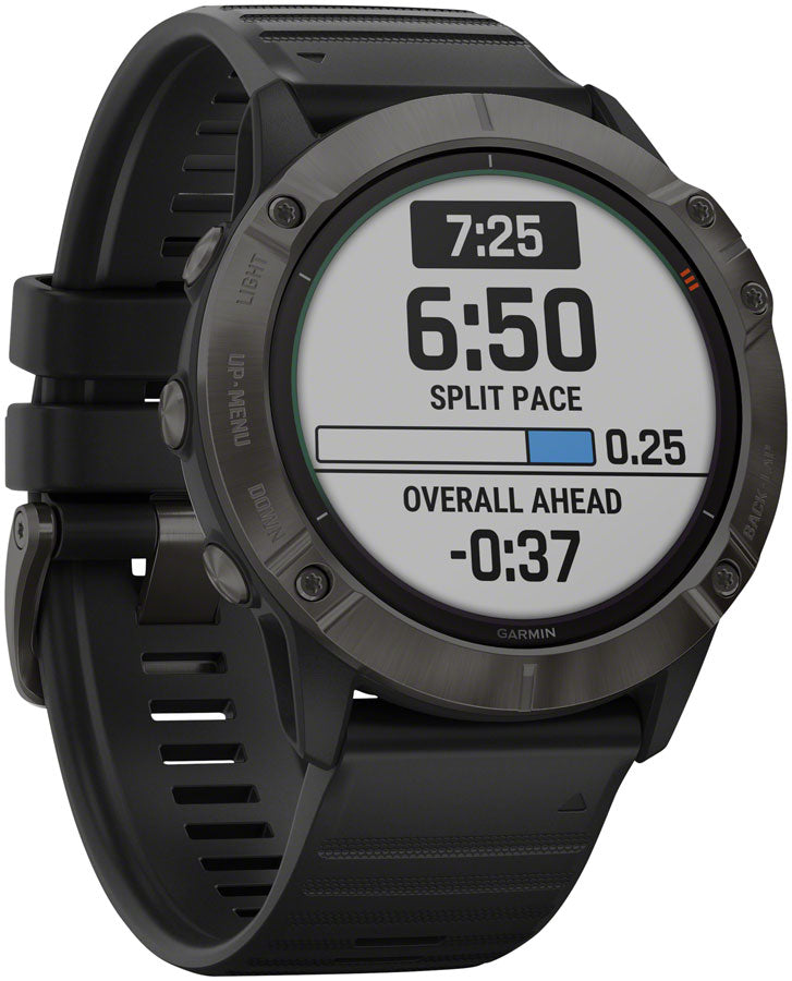 Garmin Fenix 6X Pro Solar GPS Watch - Carbon Gray/Black