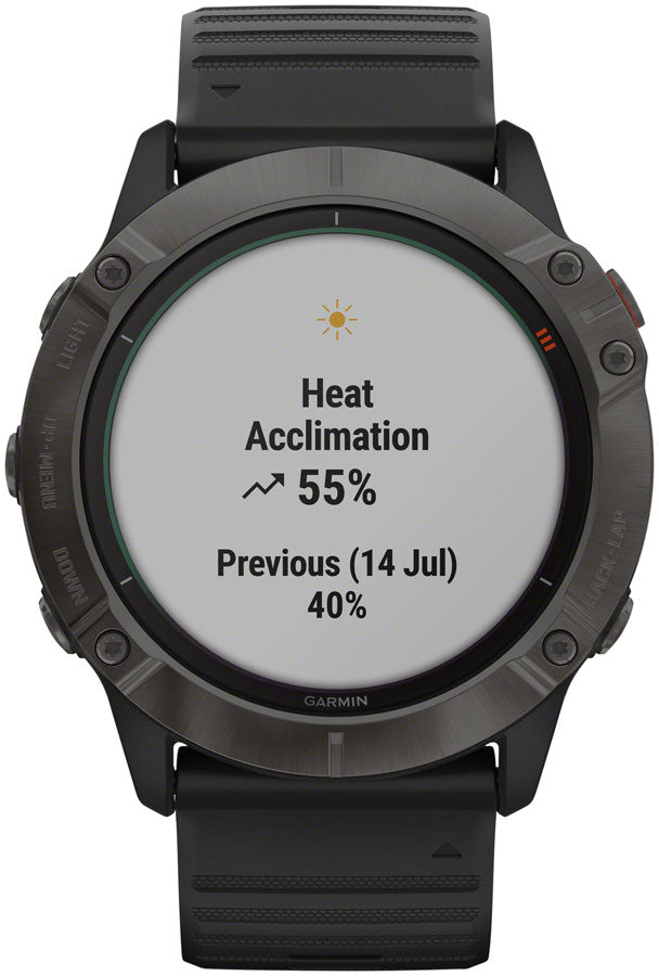 Garmin Fenix 6X Pro Solar GPS Watch - Carbon Gray/Black
