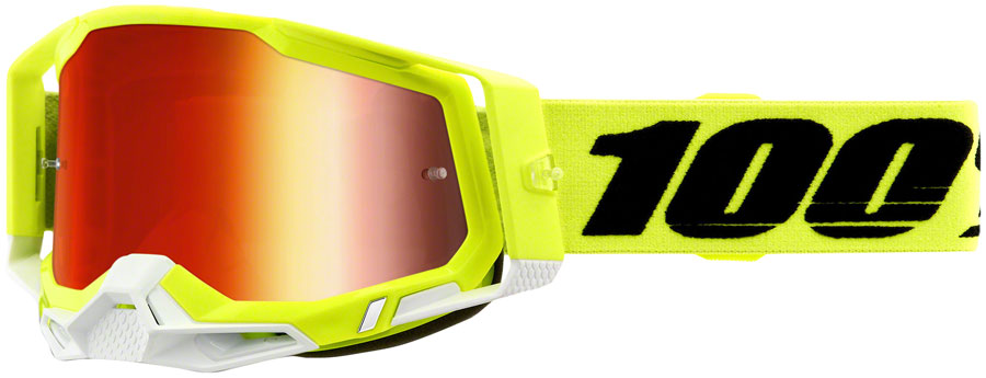 100% Racecraft 2 Goggles - Flourescent Yellow/Red Mirror