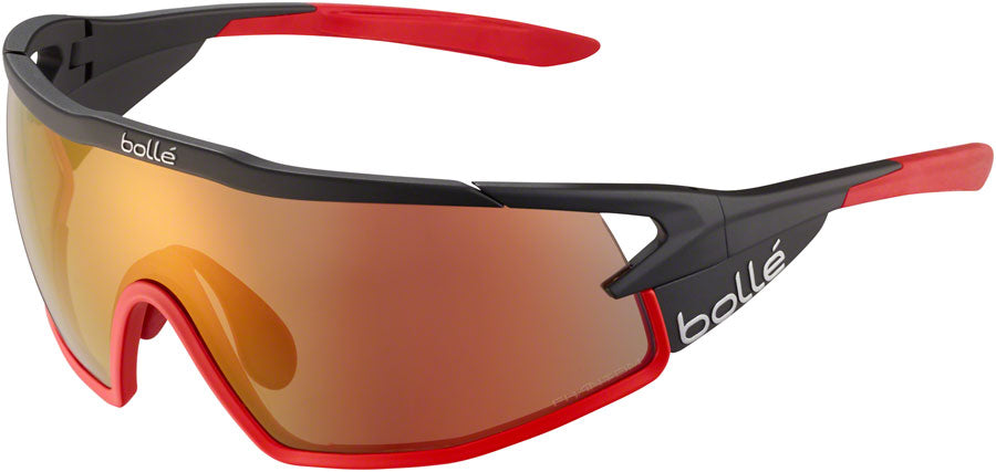 Bolle B-ROCK PRO Sunglasses - Matte Black, Phantom Brown Red Photochromic Lenses