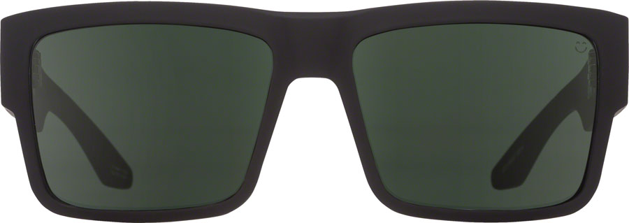 SPY+ CYRUS Sunglasses - Soft Matte Black, Happy Gray Green Polarized Lenses