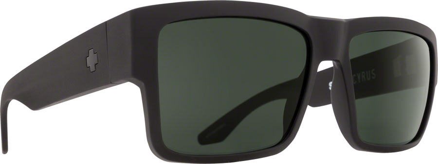 SPY+ CYRUS Sunglasses - Matte Black, Happy Gray Green Lenses