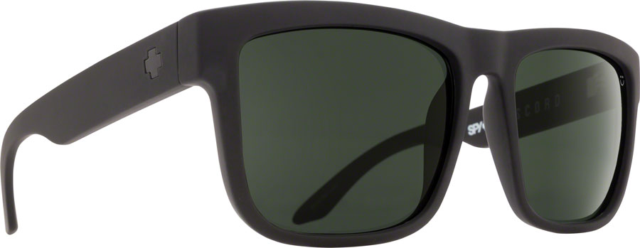 SPY+ DISCORD Sunglasses - Soft Matte Black, Happy Gray Green Polarized Lenses