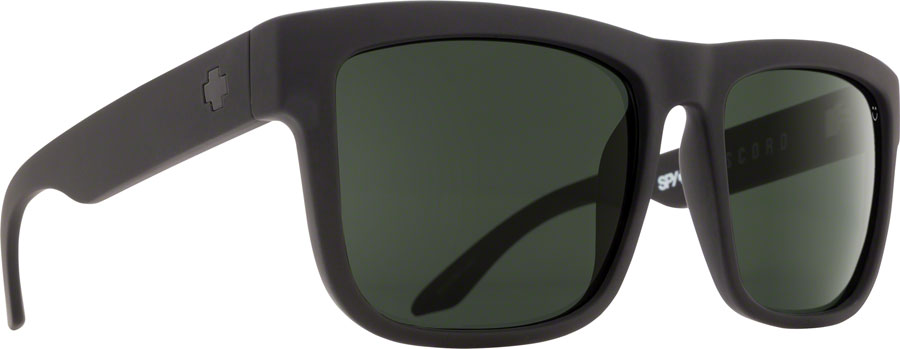 SPY+ DISCORD Sunglasses - Soft Matte Black, Happy Gray Green Lenses