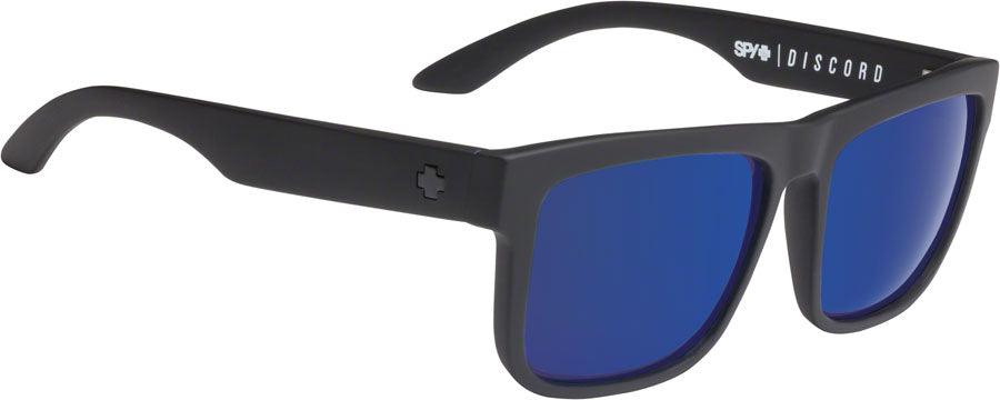 SPY+ DISCORD Sunglasses - Matte Black, Happy Bronze Polarized with Blue Spectra Mirror Lenses