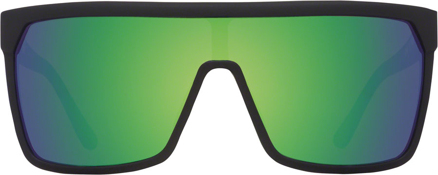 SPY+ FLYNN Sunglasses - Matte Black, Happy Bronze with Green Spectra Mirror Lenses