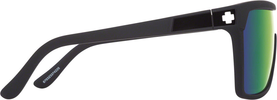 SPY+ FLYNN Sunglasses - Matte Black, Happy Bronze with Green Spectra Mirror Lenses