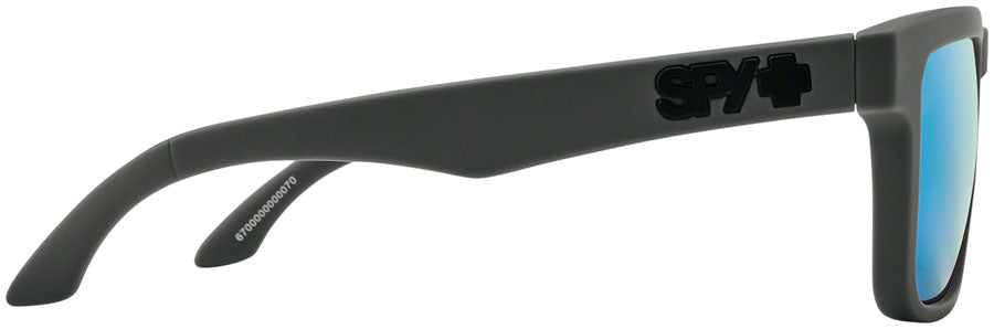 SPY+ HELM Sunglasses - Matte Dark Gray, Happy Gray Green Polarized with Light Blue Spectra Mirror Lenses