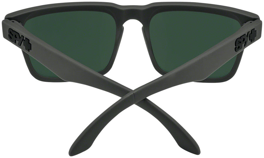 SPY+ HELM Sunglasses - Matte Dark Gray, Happy Gray Green Polarized with Light Blue Spectra Mirror Lenses