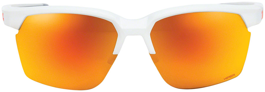 100% Sportcoupe Sunglasses - Soft Tact White, HiPER Red Multilayer Mirror Lens