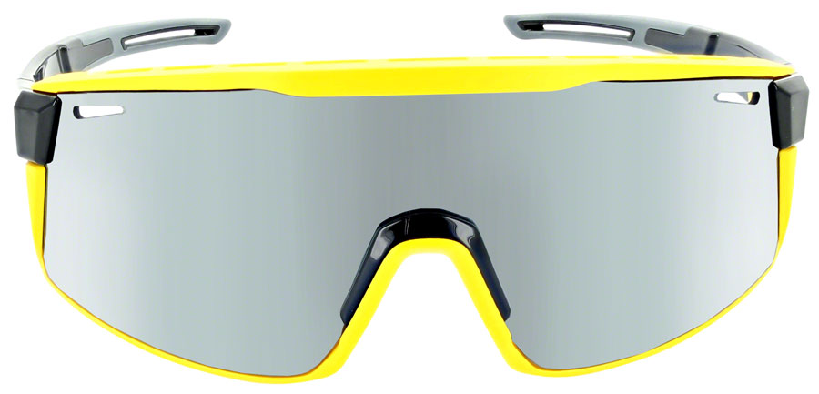 Optic Nerve Fixie Max Sunglasses - Black, Yellow Lens Rim, Smoke Lens with Silver Flash