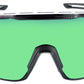Optic Nerve Fixie Max Sunglasses - Matte Crystal Gray, Shiny Black Lens Rim, Smoke Lens with Green Mirror