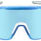 Optic Nerve Fixie Max Sunglasses - Shiny White, Crystal Blue Lens Rim, Brown Lens with Blue Mirror