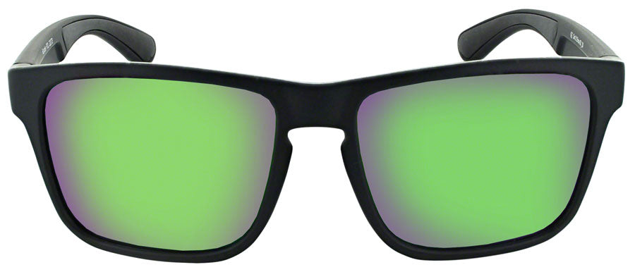 Optic Nerve Rumble Sunglasses - Matte Black, Polarized Smoke Lens with Green Mirror