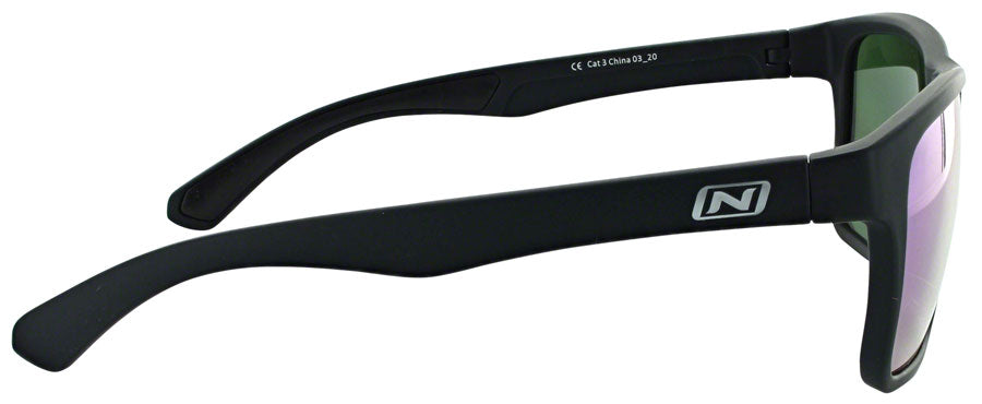 Optic Nerve Rumble Sunglasses - Matte Black, Polarized Smoke Lens with Green Mirror