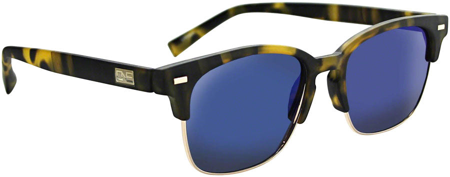 ONE Sanibel Polarized Sunglasses: Matte Honey Tortuga with Polarized Smoke Blue Mirror Lens