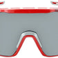 Optic Nerve Fixie Max Sunglasses - Shiny Red, Spanish Flag Rim, Smoke Lens with Silver Mirror