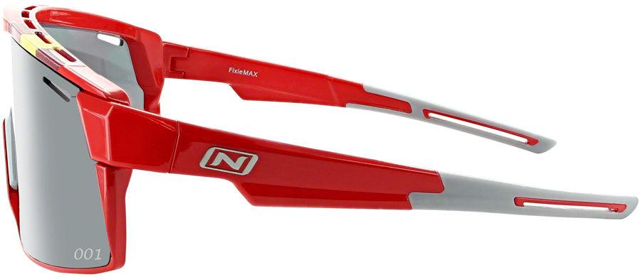 Optic Nerve Fixie Max Sunglasses - Shiny Red, Spanish Flag Rim, Smoke Lens with Silver Mirror