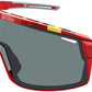 Optic Nerve Fixie Max Sunglasses - Shiny Red, Spanish Flag Rim, Smoke Lens with Silver Mirror