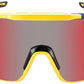 Optic Nerve Fixie Max Sunglasses - Shiny Yellow, French Flag Lens Rim, Smoke Lens with Red Mirror