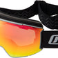 Optic Nerve Wolfcreek Magnetic Goggles - Matte Black, Grey Lens Rim, Red Zaio Mirror Lens