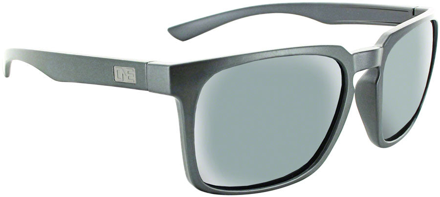 ONE by Optic Nerve Boiler Sunglasses - Shiny Putty Grey, Polarized Smoke Lens with Silver Mirror