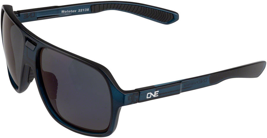ONE by Optic Nerve Molotov Sunglasses - Crystal Navy with Black, Polarized Smoke with Gold Lens
