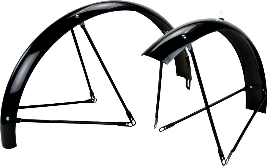 Wald Balloon 962 Fender Set: 26x2.0 - 2.125 Wheel, Gloss Black