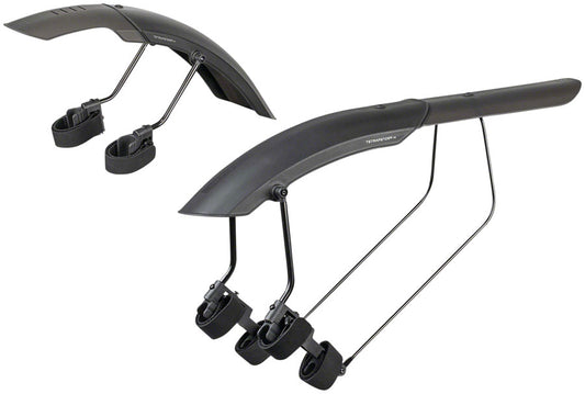 Topeak Tetrafender M1 and M2 Fender Set -Strap-on,  Front and Rear, Black