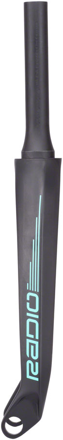 Radio Raceline Solar Carbon Fork - 1 1/8-1-1/2'', 20mm Dropouts, Black/Teal